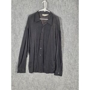 VTG Smash Mens XL Black Long Sleeve Button Up Shirt Made in USA Lightweight Work